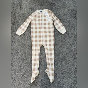 Old Navy Kids Plaid checkered fleece Footie pajamas size 3T unisex